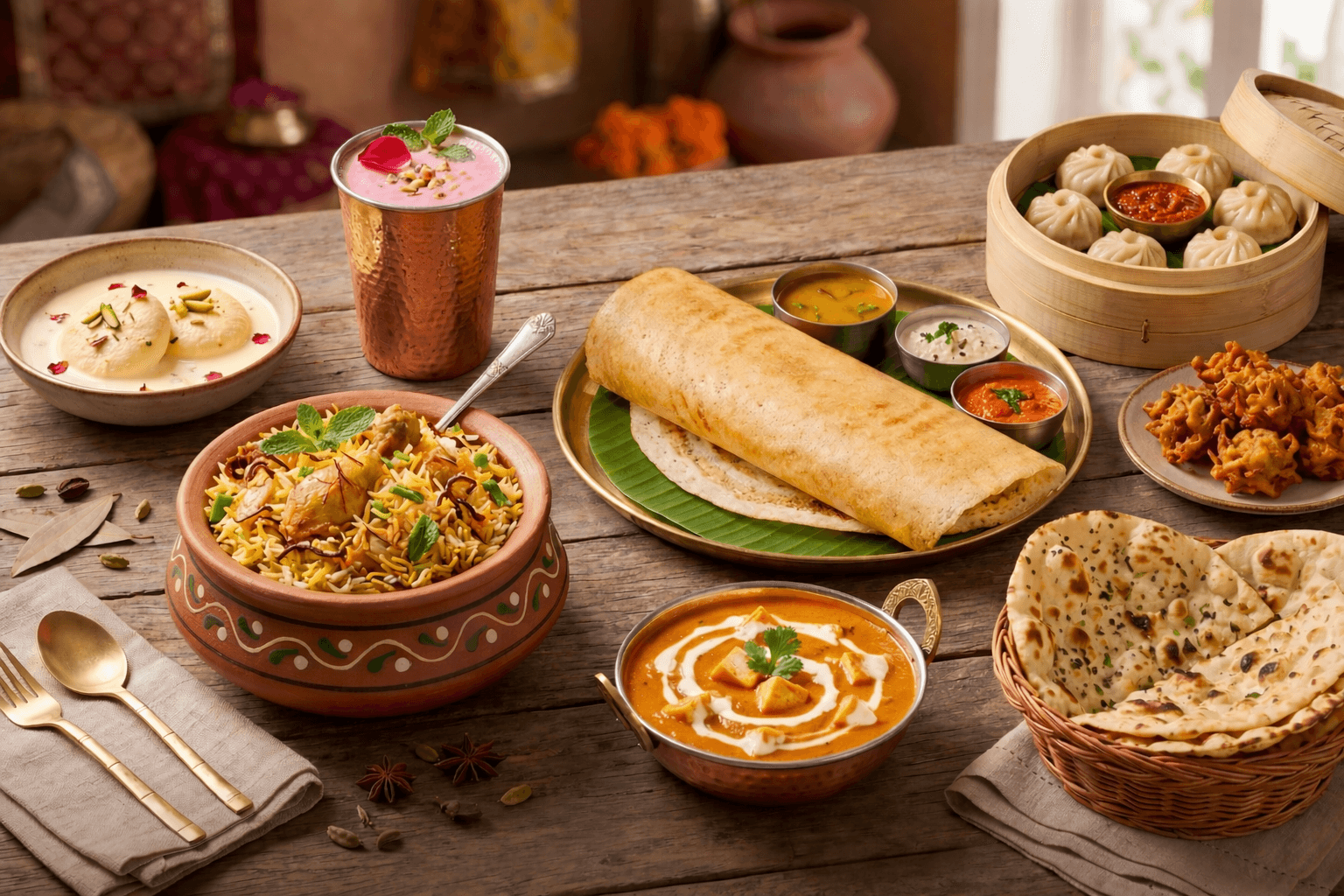 Pan-Indian dishes from different regions